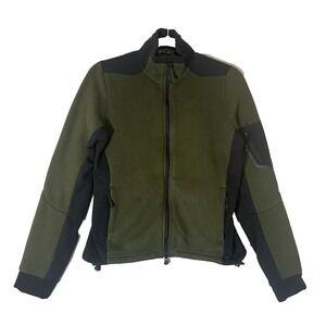 RLX Ralph Lauren Sport Full-Zip Fleece Jacket Sz M‎ Black/Dark Green Zip Pockets